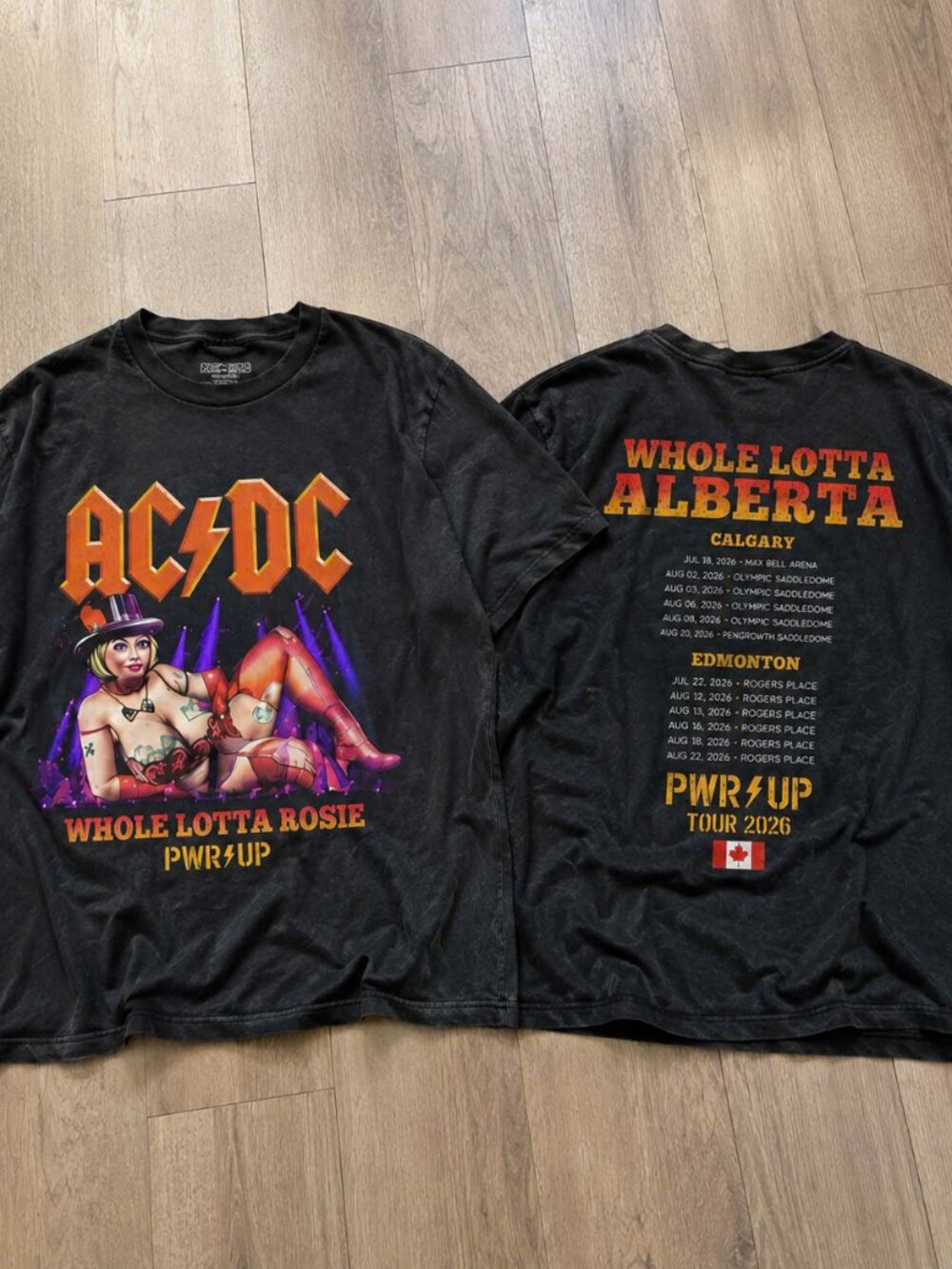 AC/DC Whole Lotta Roise PWR UP Tour 2026 Alberta Concert Tee Black